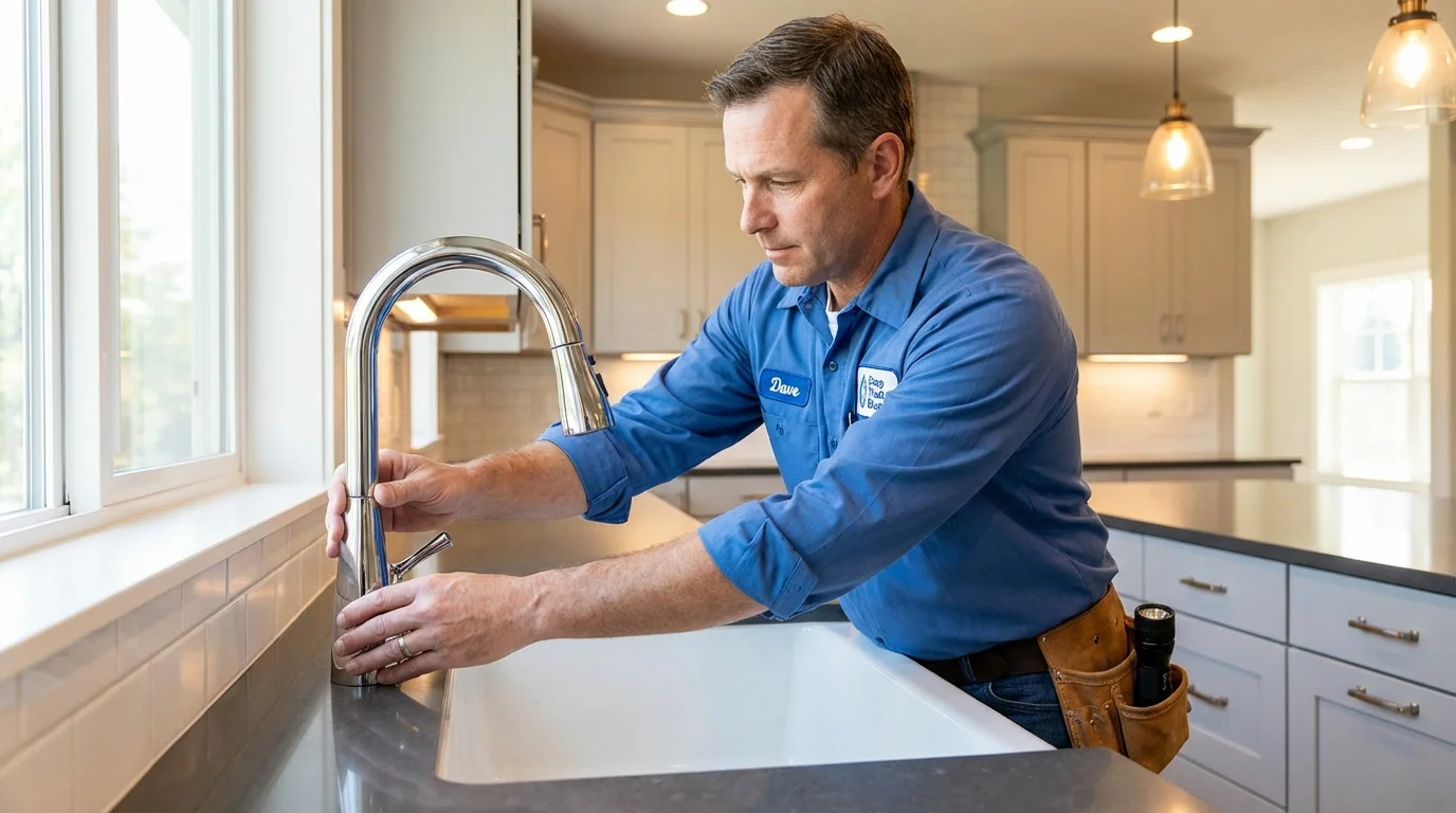 Kitchen faucet installation by Johns Plumbing LLC in Huntertown